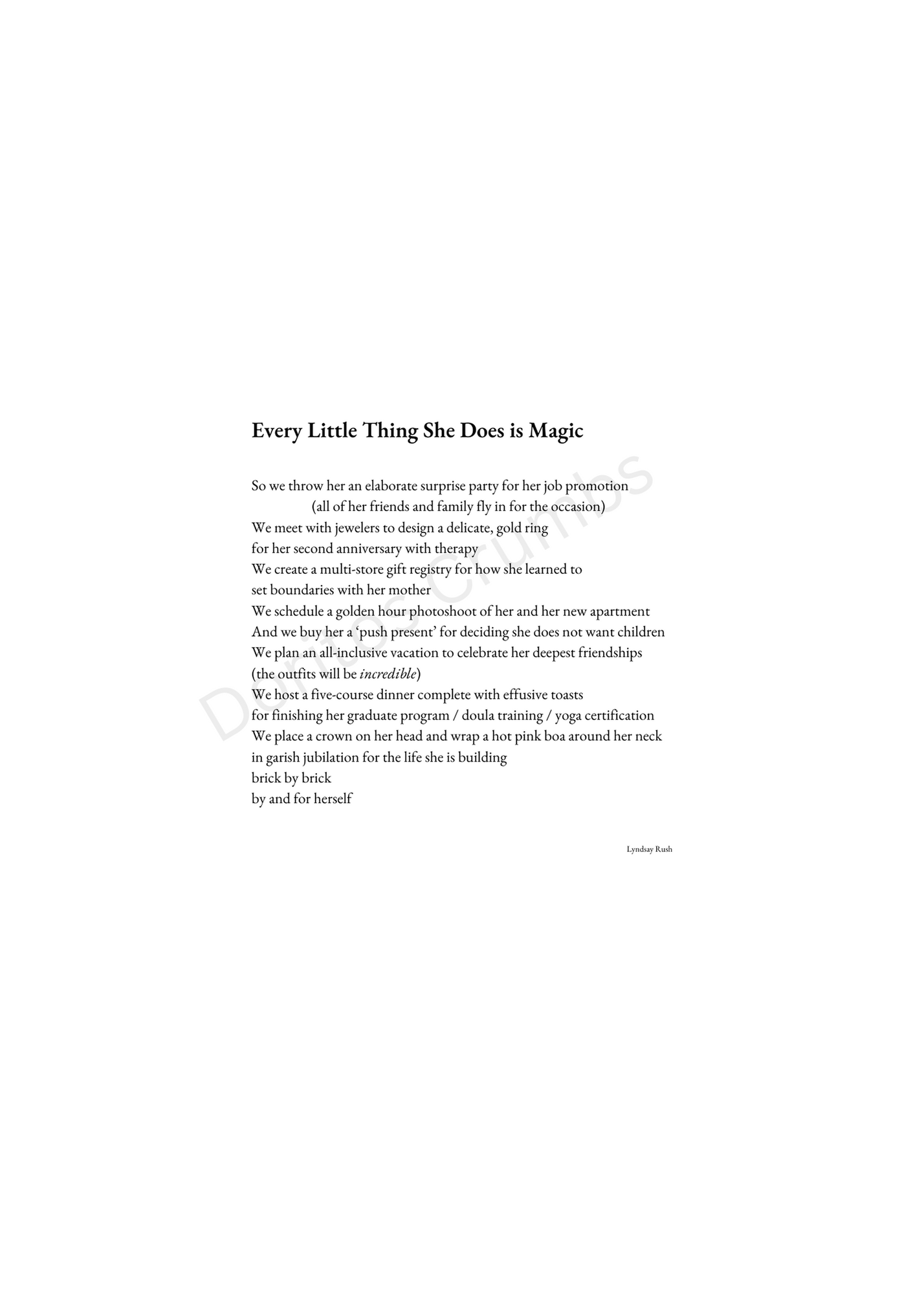 Every Little Thing She Does is Magic