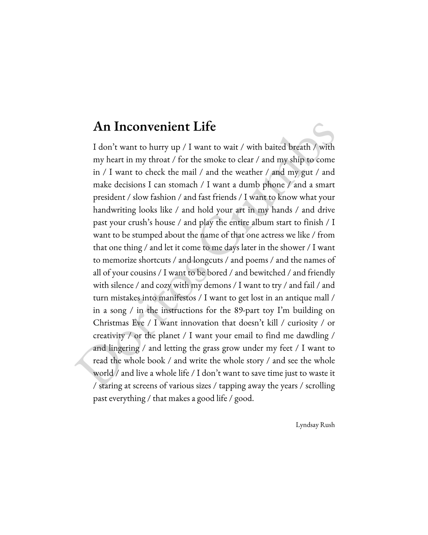 Inconvenient Life